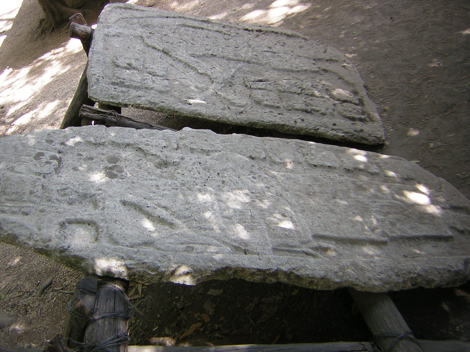 Estela con inscripciones mayas en Cobá